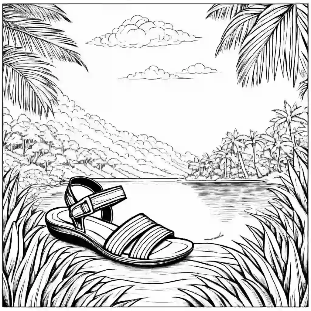 Sandals coloring pages